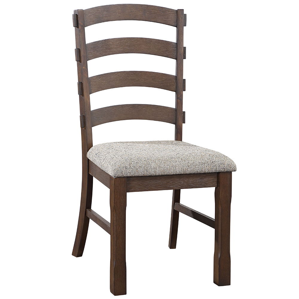 Pascaline - Side Chair (Set of 2) - Gray Fabric, Rustic Brown & Oak - Urban Living Furniture (Los Angeles, CA)