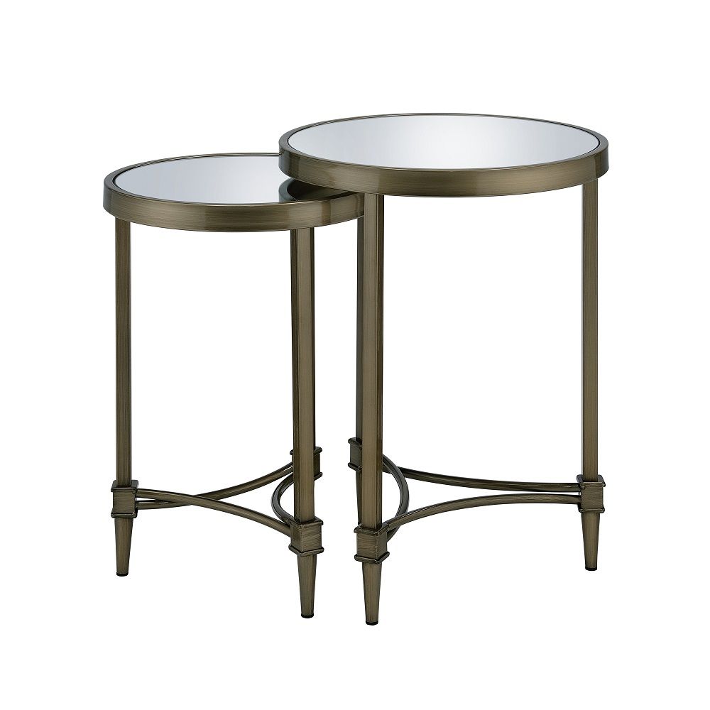 Aditya - Nesting Table - Mirrored & Antique Brass - Urban Living Furniture (Los Angeles, CA)