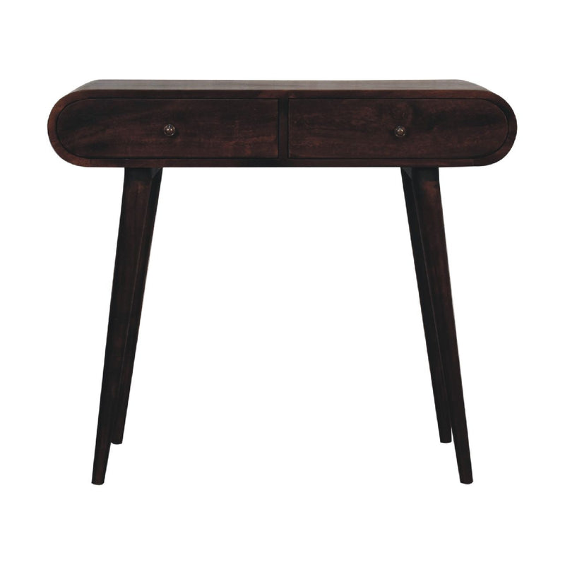 Curved Edge Console Table - Walnut