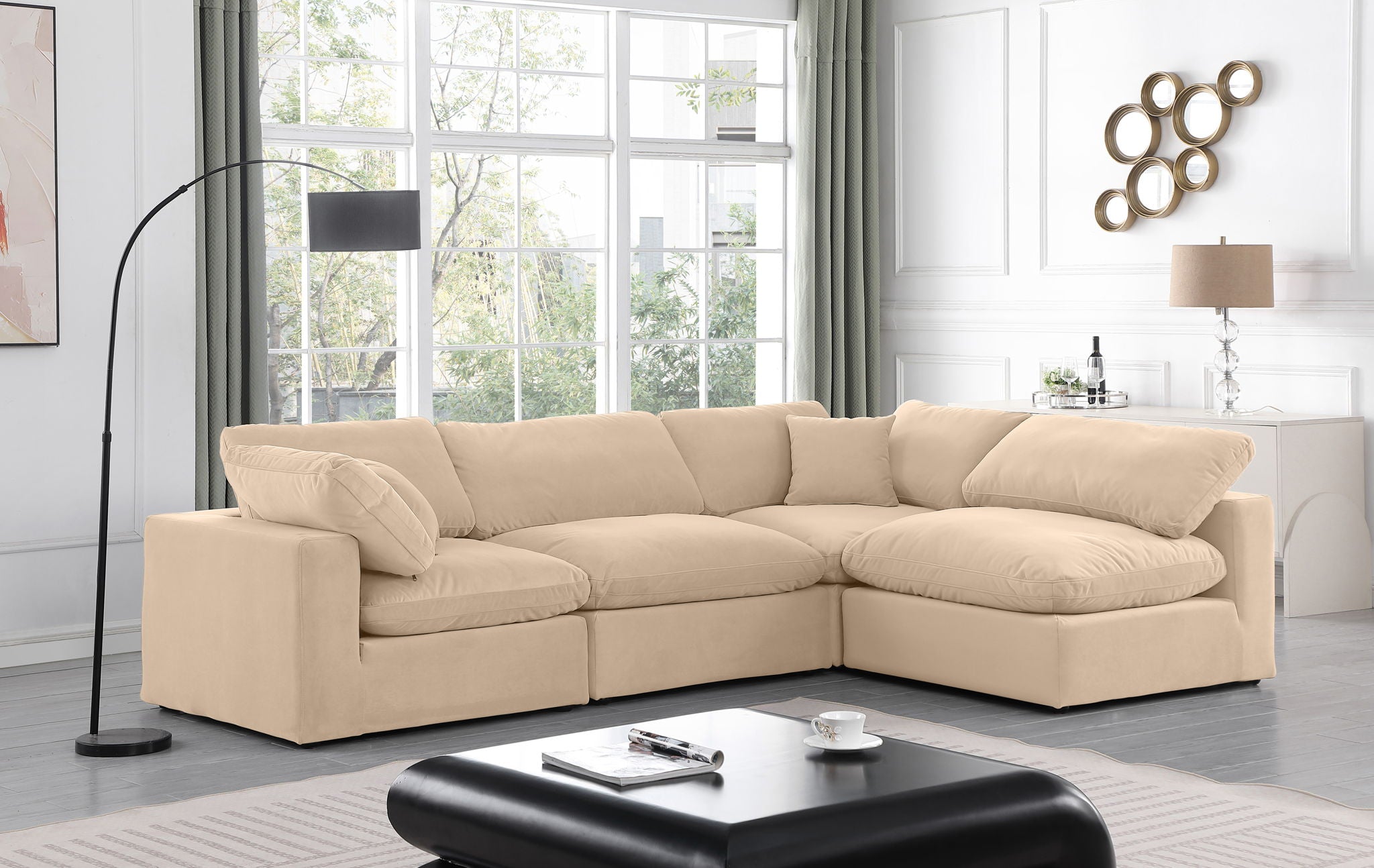 Comfy - 4 Piece Velvet Modular Armless Sectional - Urban Living Furniture (Los Angeles, CA)