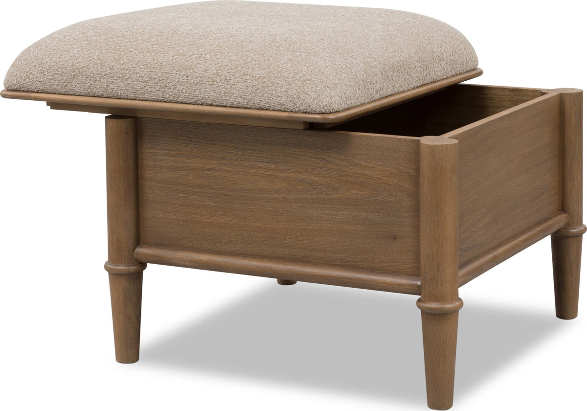 Whitmore - Storage Ottoman - Champagne / Claystone