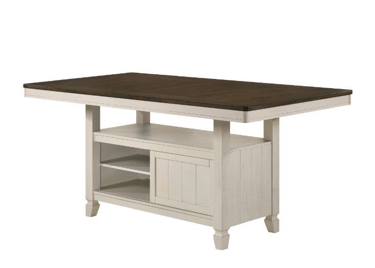 Tasnim - Counter Dining Table - Oak & Antique White - Urban Living Furniture (Los Angeles, CA)