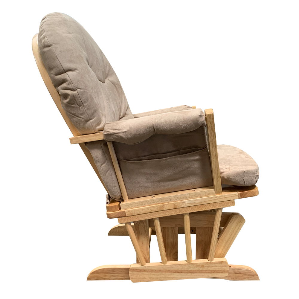 Rehan - Glider Chair & Ottoman - Taupe Microfiber & Natural Oak - Urban Living Furniture (Los Angeles, CA)