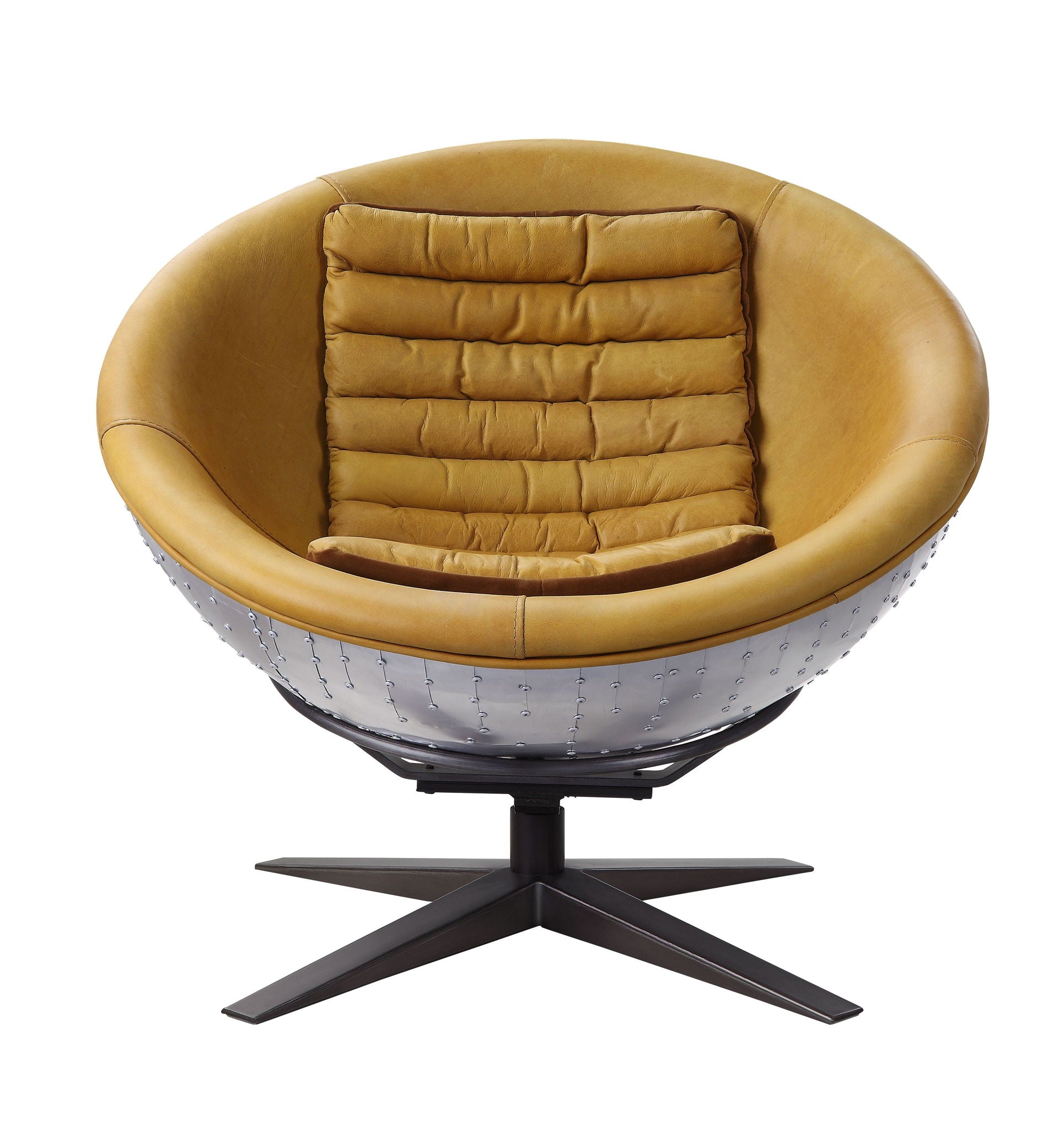 Brancaster - Accent Chair - Turmeric Top Grain Leather & Aluminum - Urban Living Furniture (Los Angeles, CA)