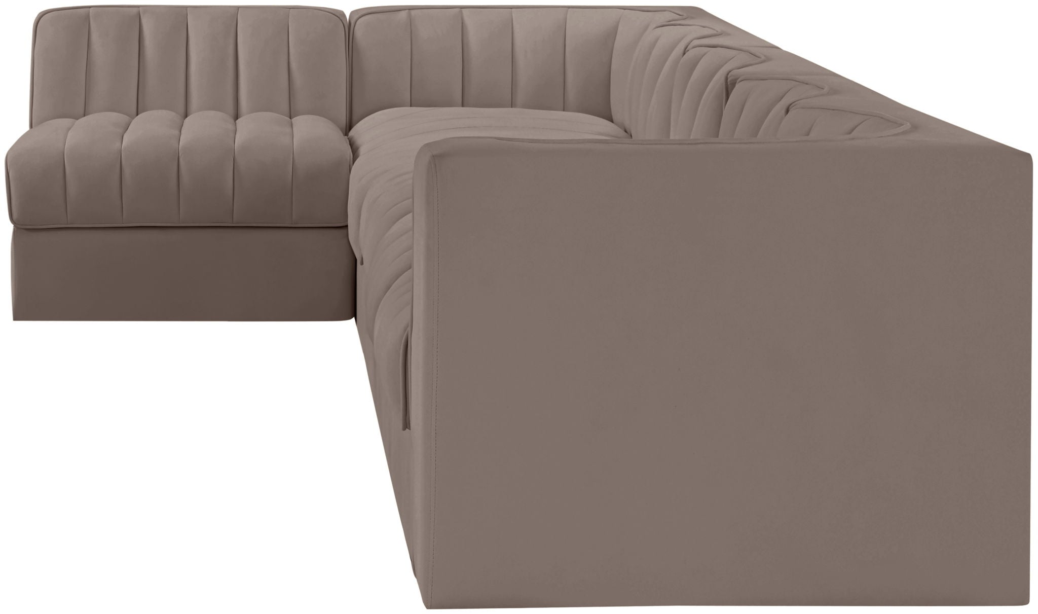 Rummi - Velvet Performance Fabric Upholstered 6 Piece Modular Sectional, L-Shaped (Right) - Urban Living Furniture (Los Angeles, CA)