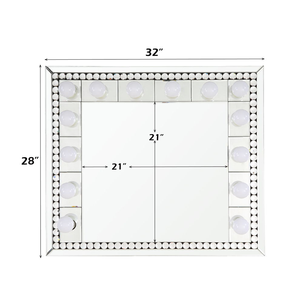 Farai - 28" Accent Mirror - Mirrored & Faux Crystal Diamonds - Urban Living Furniture (Los Angeles, CA)