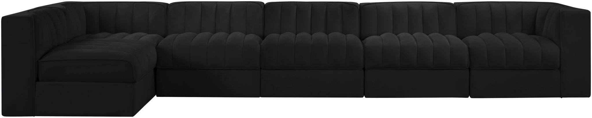 Rummi - Velvet Performance Fabric Upholstered 6 Piece Modular Sectional, L-Shaped (Right) - Urban Living Furniture (Los Angeles, CA)
