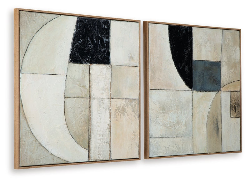 Bexlen - Tan / Taupe / Black - Wall Art Set (Set of 2)