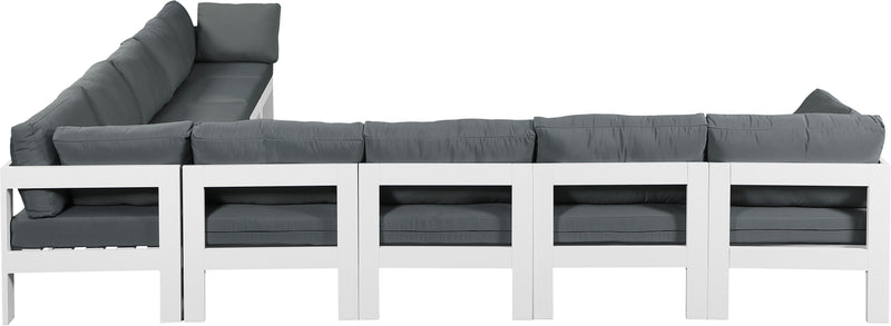 Nizuc - Outdoor Patio 9 Piece Modular Sectional With White Frame