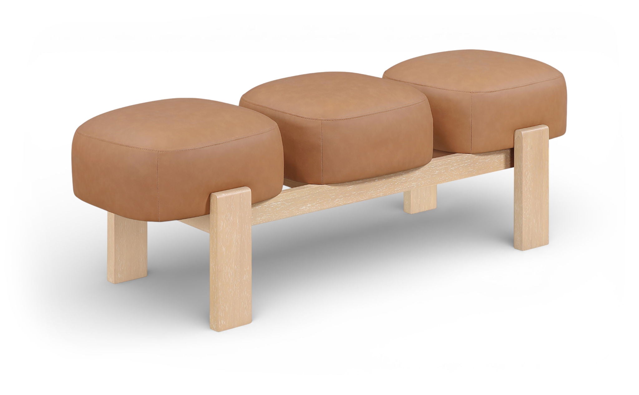 Woodcrest - Vegan Leather Upholstered Bench - Painted Natural Base - Urban Living Furniture (Los Angeles, CA)