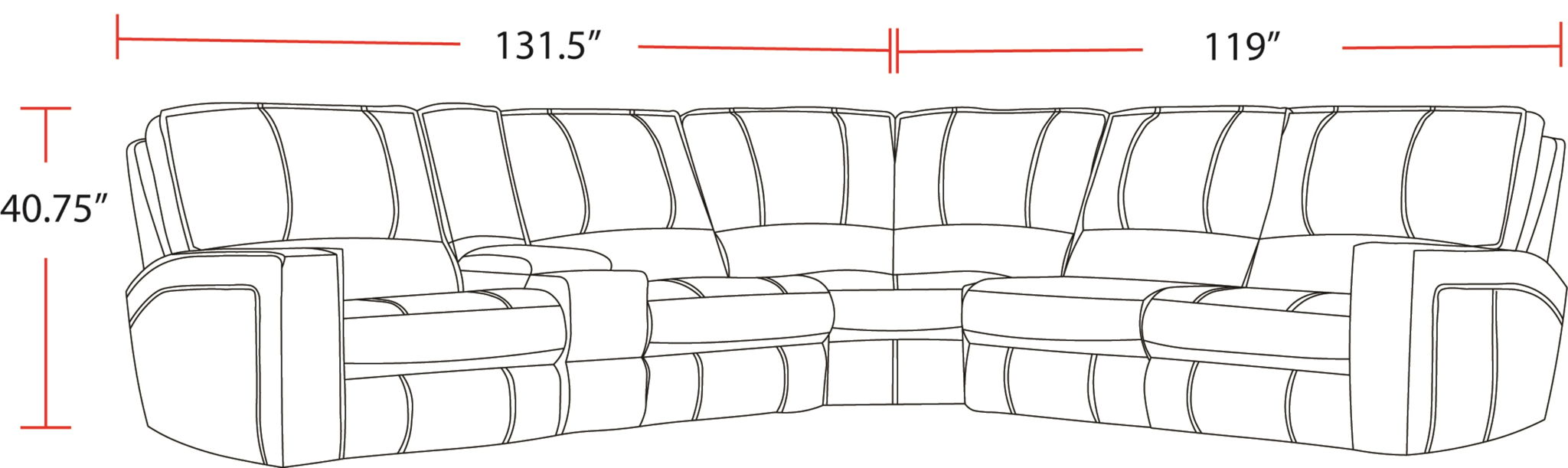 Rockford - 6 Piece Modular Power Reclining Sectional - Urban Living Furniture (Los Angeles, CA)