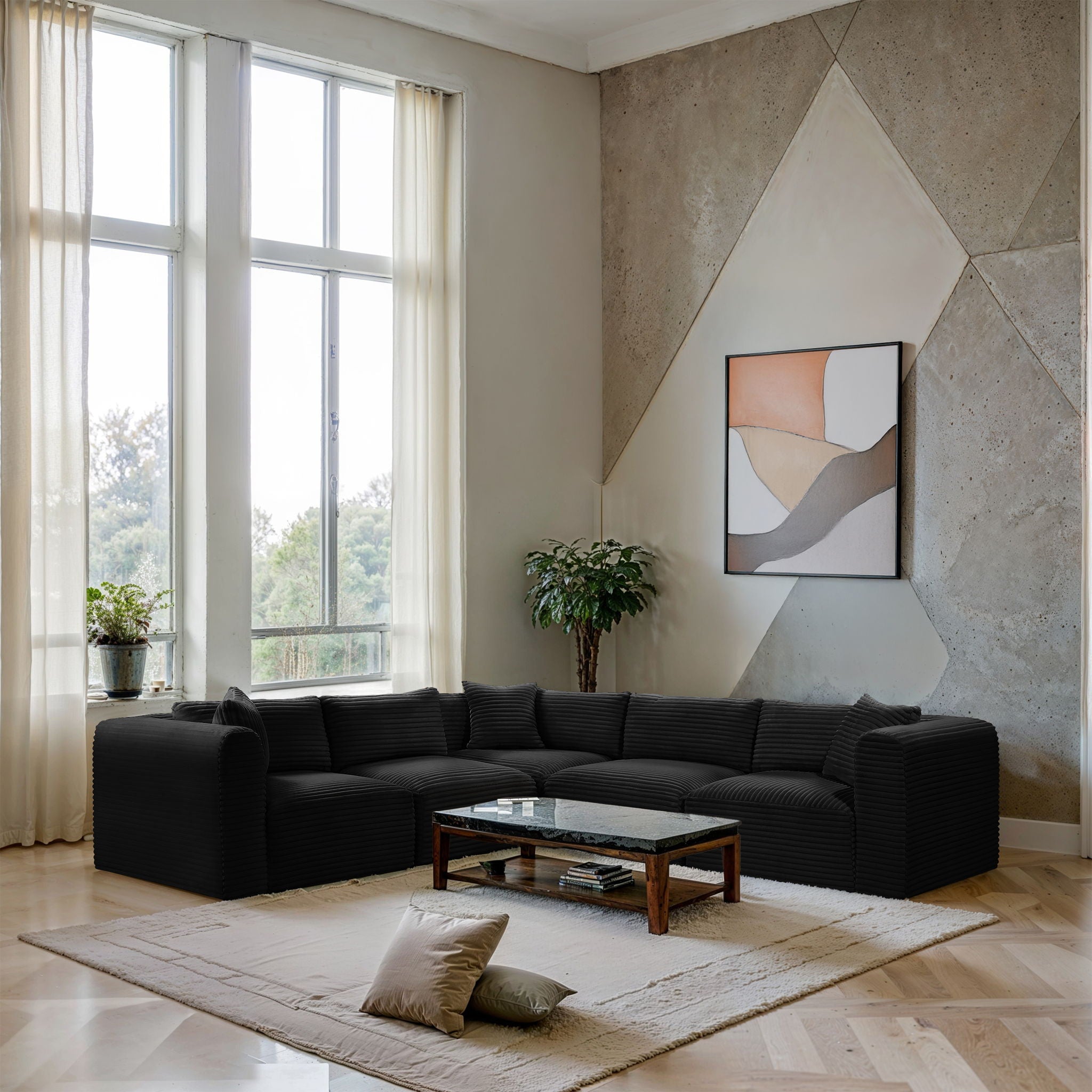 Shaggy - 5 Piece Modular Corner Sectional - Urban Living Furniture (Los Angeles, CA)