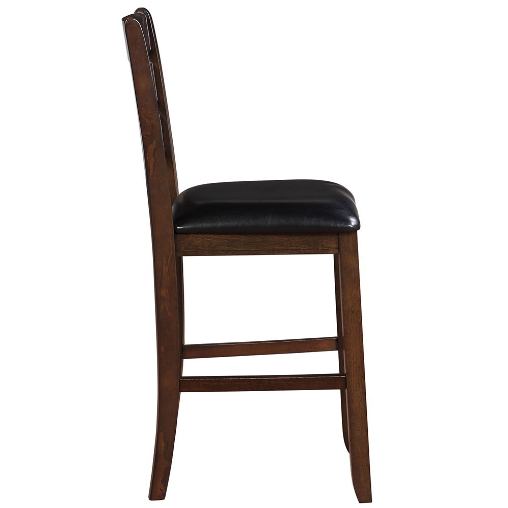 Urbana - Counter Height Chair (Set of 2) - Black Synthetic Leather & Espresso - Urban Living Furniture (Los Angeles, CA)