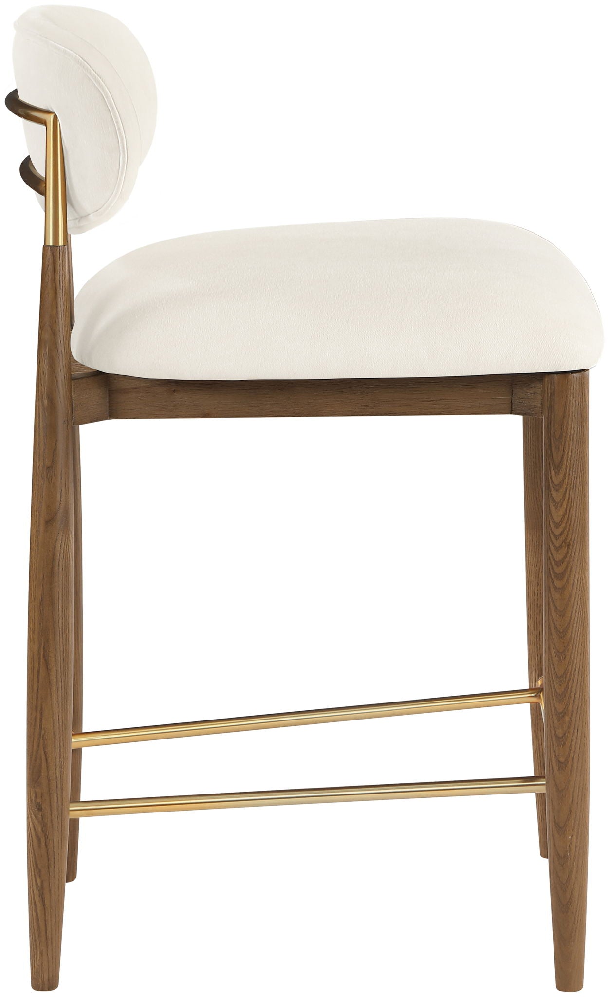 Riccio - Fabric Stool - Walnut Frame