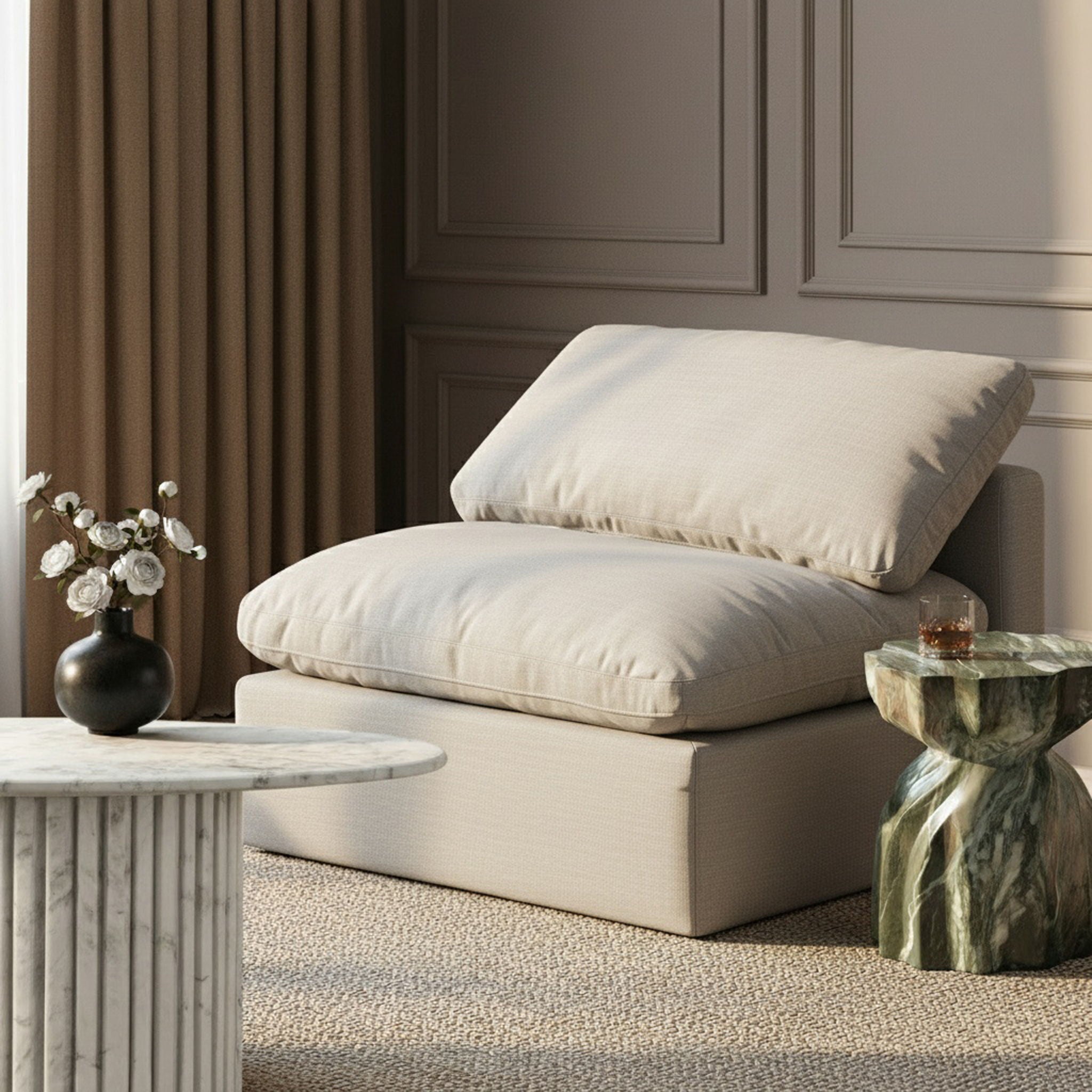 Indulge - Linen Armless Chair - Urban Living Furniture (Los Angeles, CA)