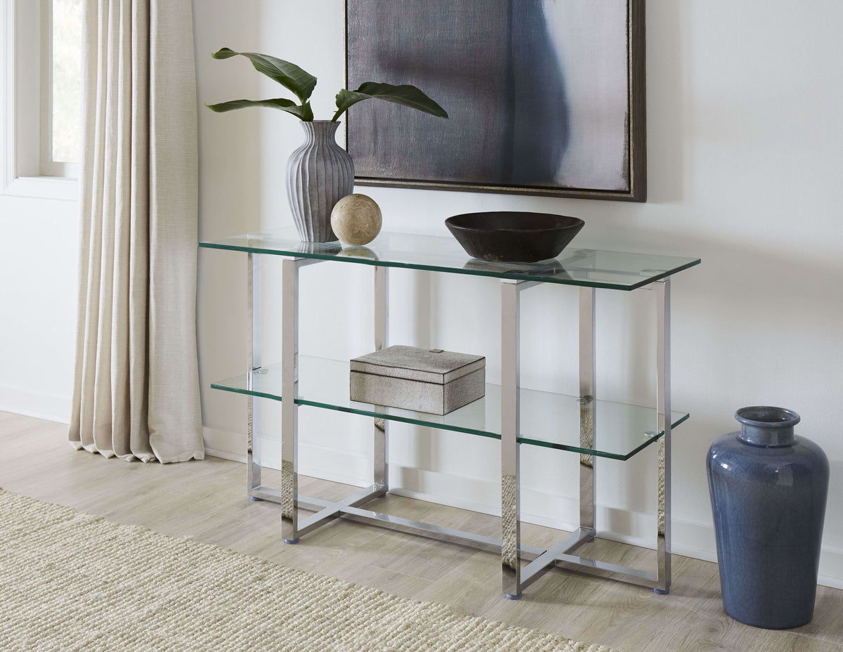 Amalfi - Glass Shelf Sideboard - Chrome