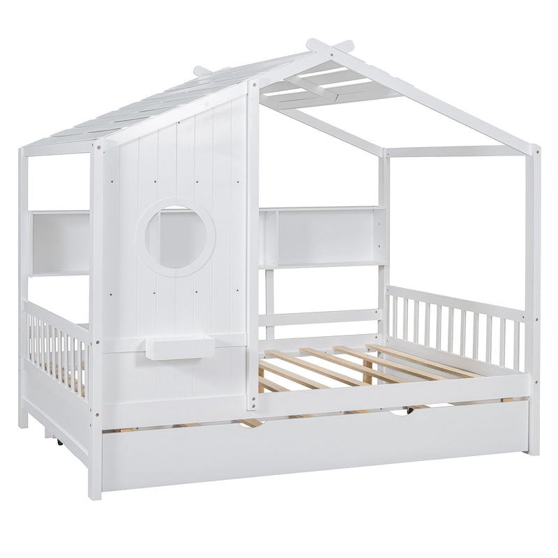 Modern Design House Bed With Storage Shelf