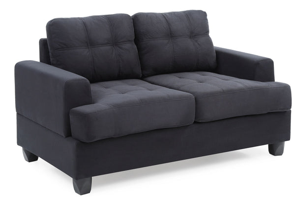 Cozy Transitional Loveseat For Two - Black