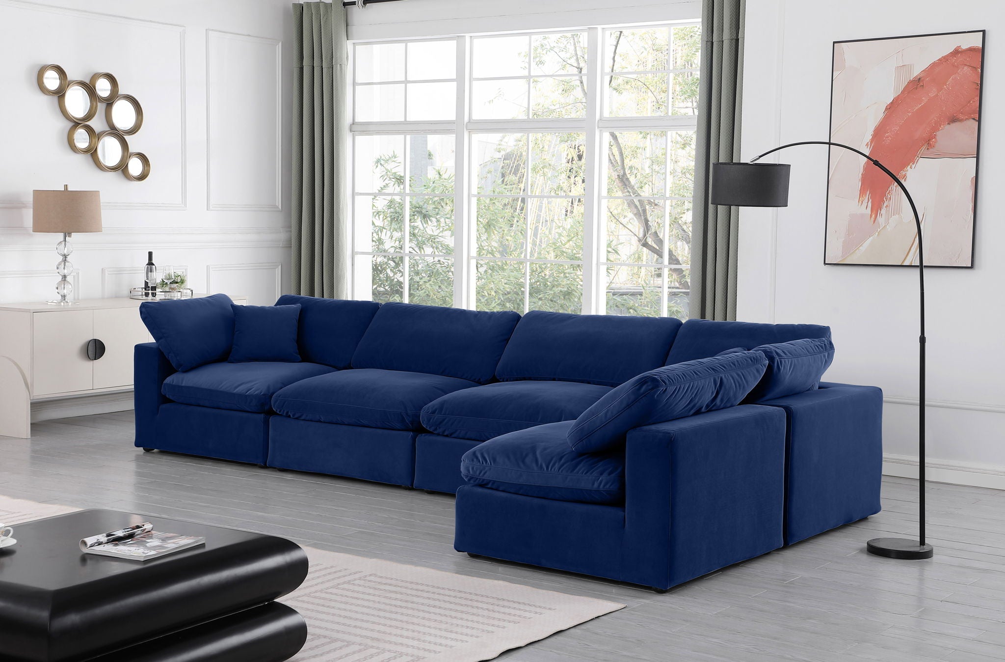 Comfy - 5 Piece Velvet Modular Sectional - Urban Living Furniture (Los Angeles, CA)