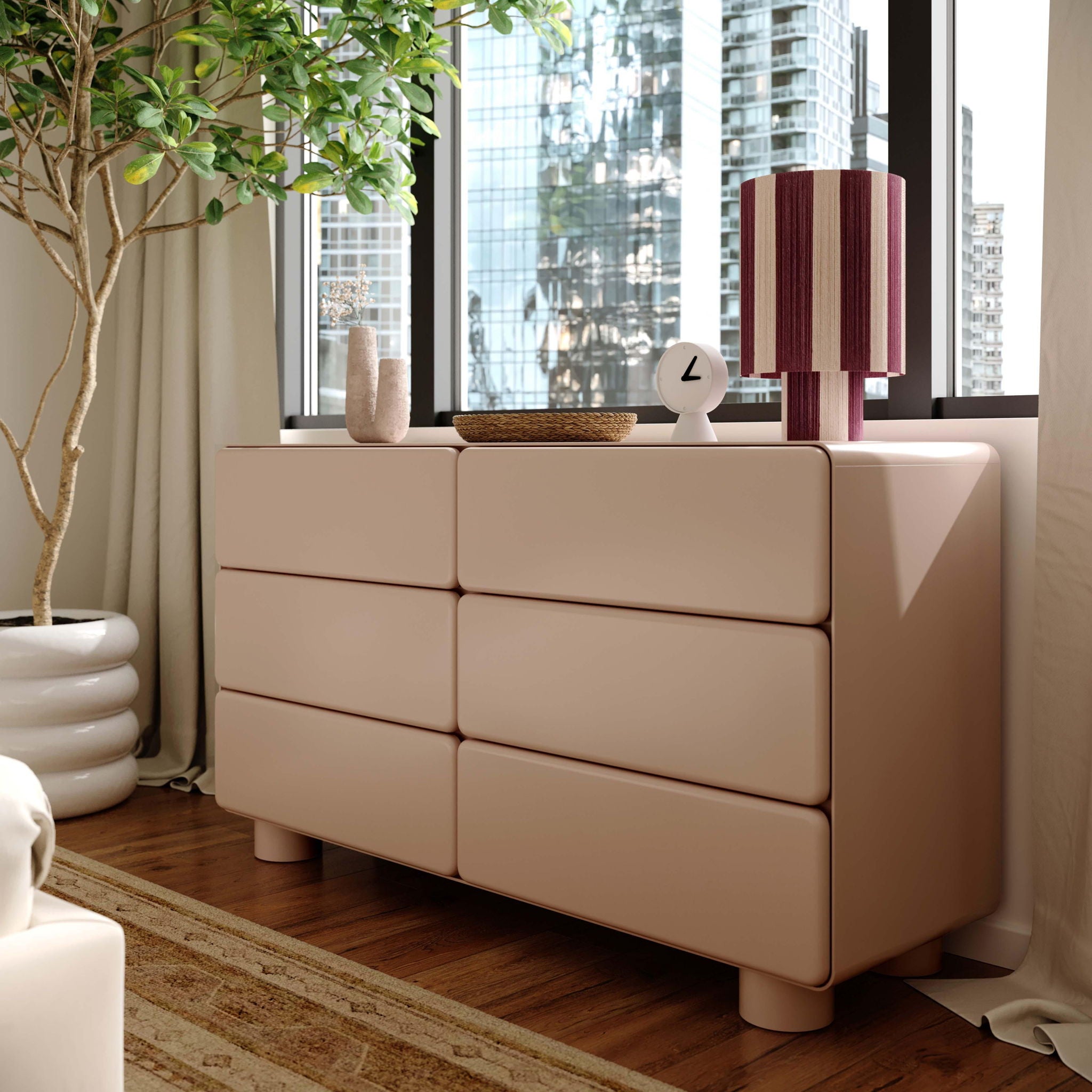 Guinevere - Striped Cotton Table Lamp - Urban Living Furniture (Los Angeles, CA)