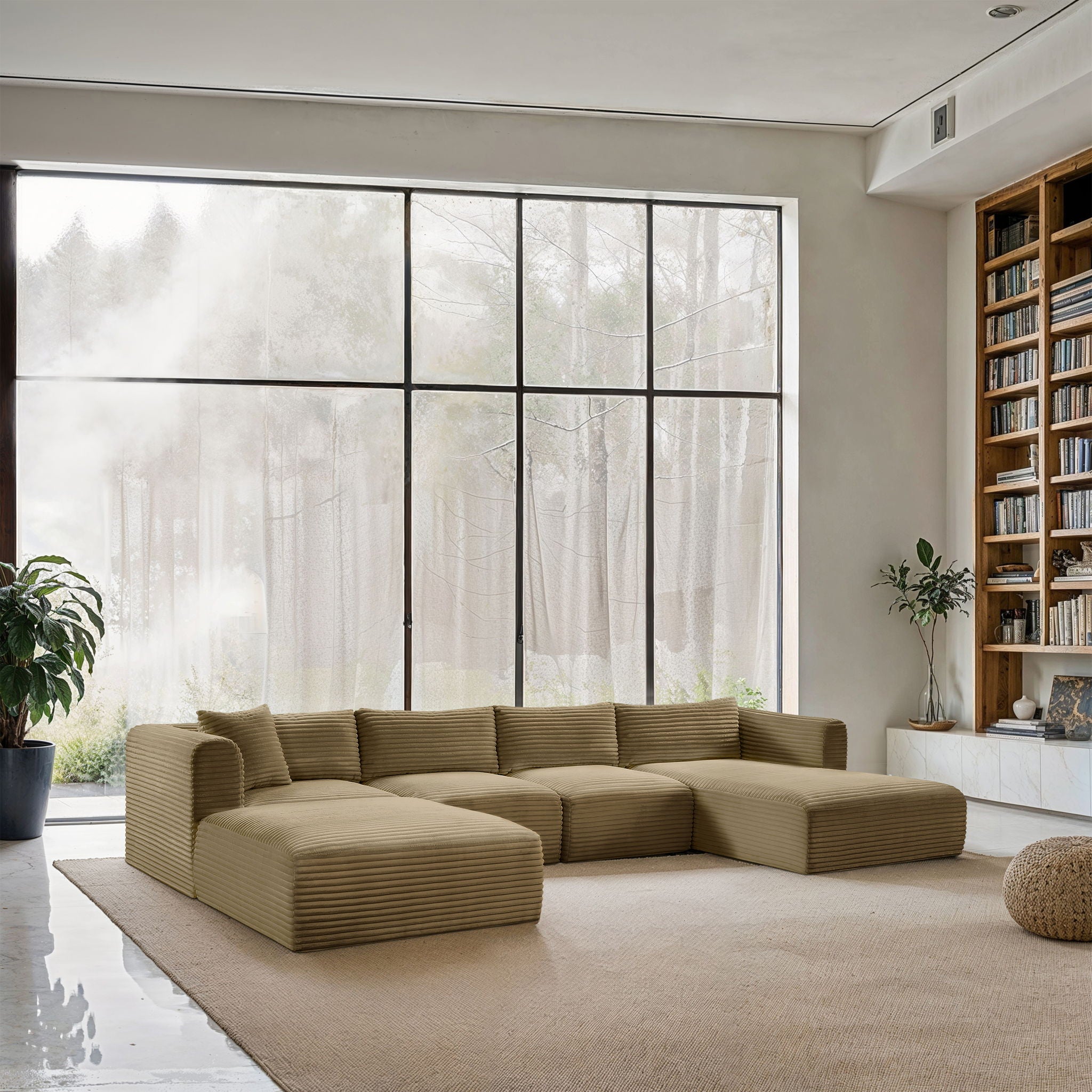 Shaggy - 5 Piece Modular Sectional With Chaise And Ottoman - Urban Living Furniture (Los Angeles, CA)