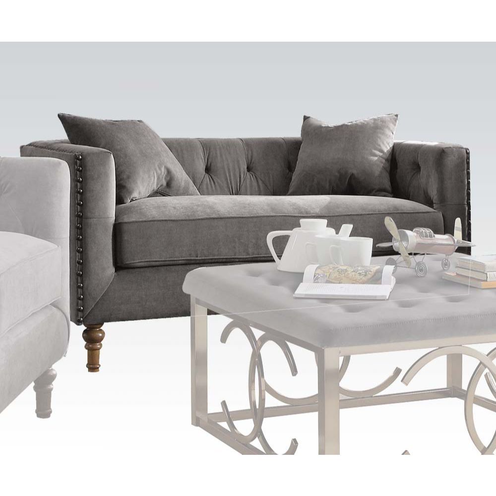 Sidonia - Loveseat - Gray Velvet - Urban Living Furniture (Los Angeles, CA)