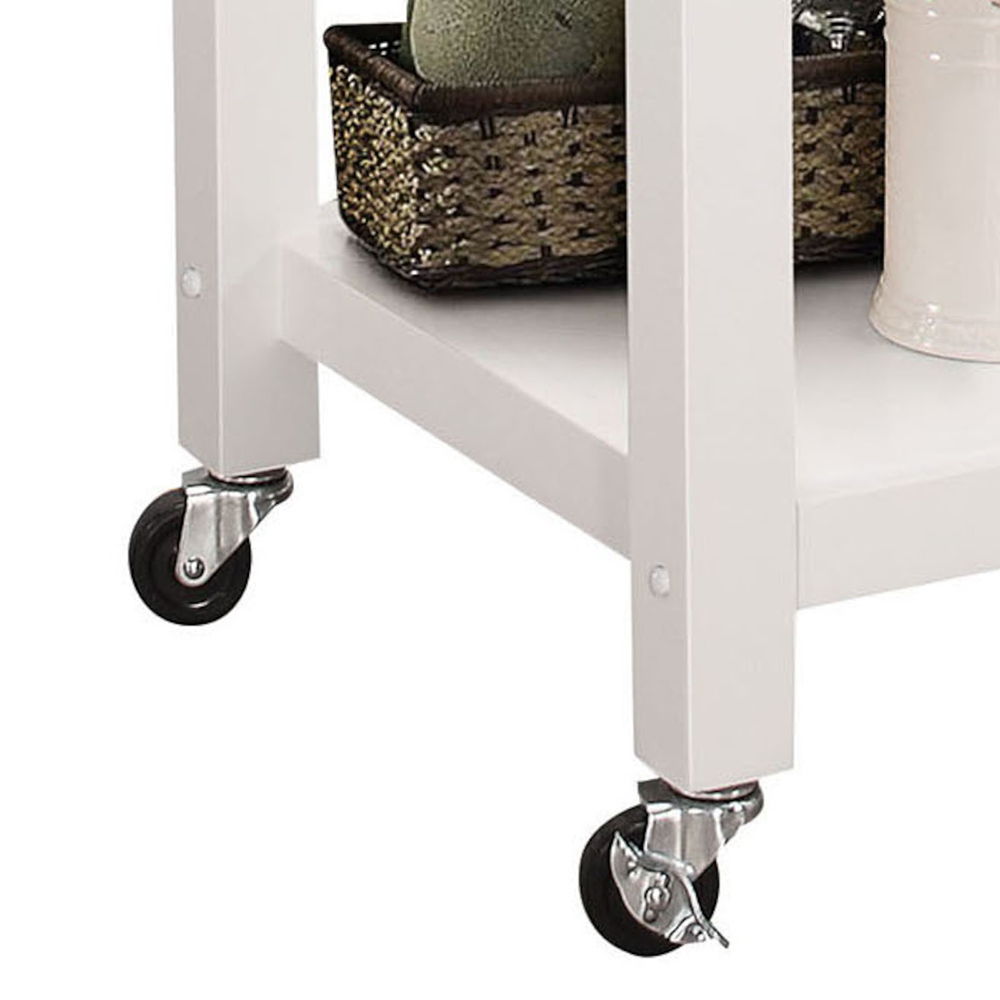 Ottawa - Kitchen Cart - Black Wooden Top & White - Urban Living Furniture (Los Angeles, CA)