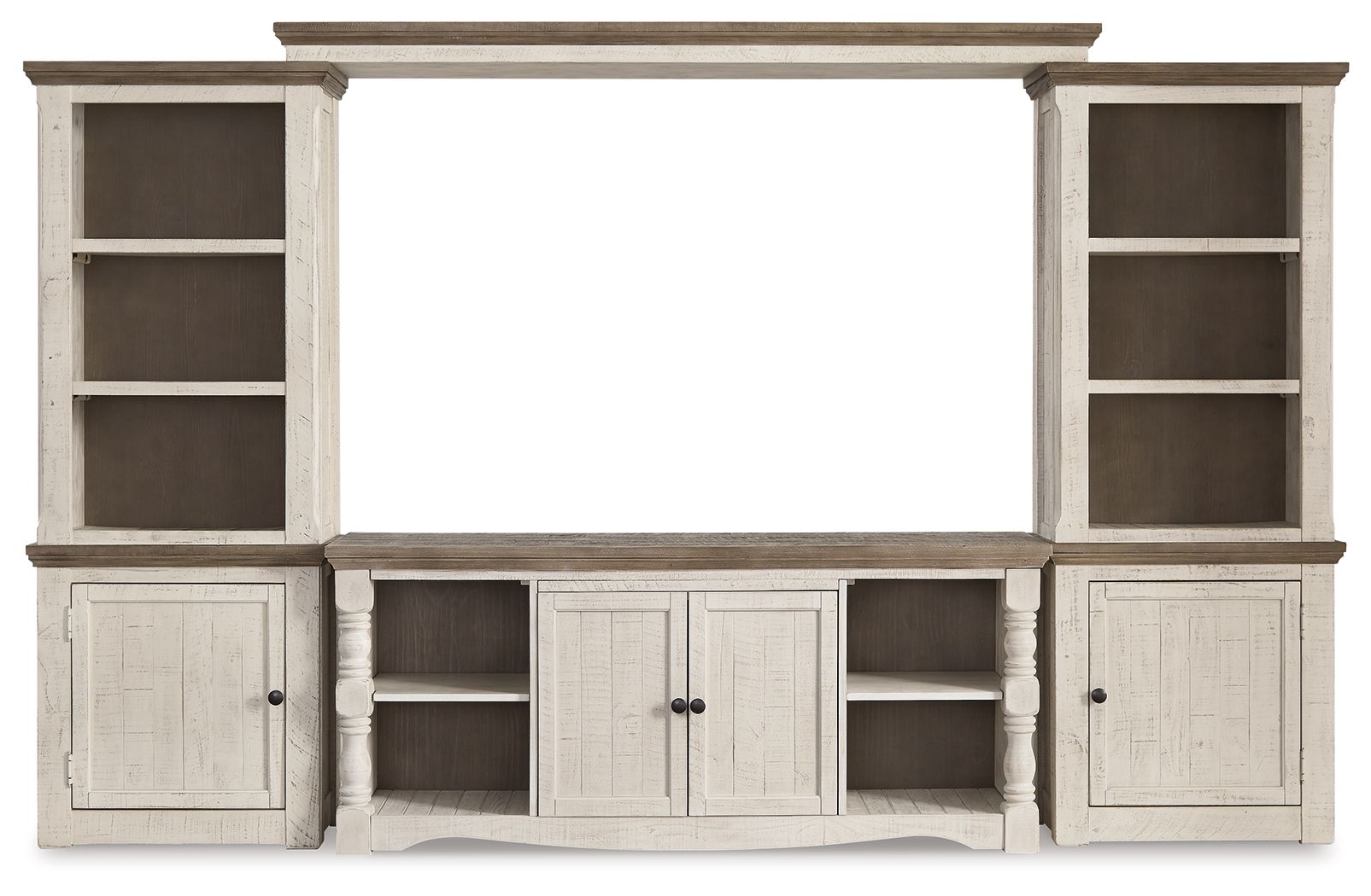 Havalance - 4 Pc. - Entertainment Center - 67" TV Stand - Brown / Beige - Urban Living Furniture (Los Angeles, CA)