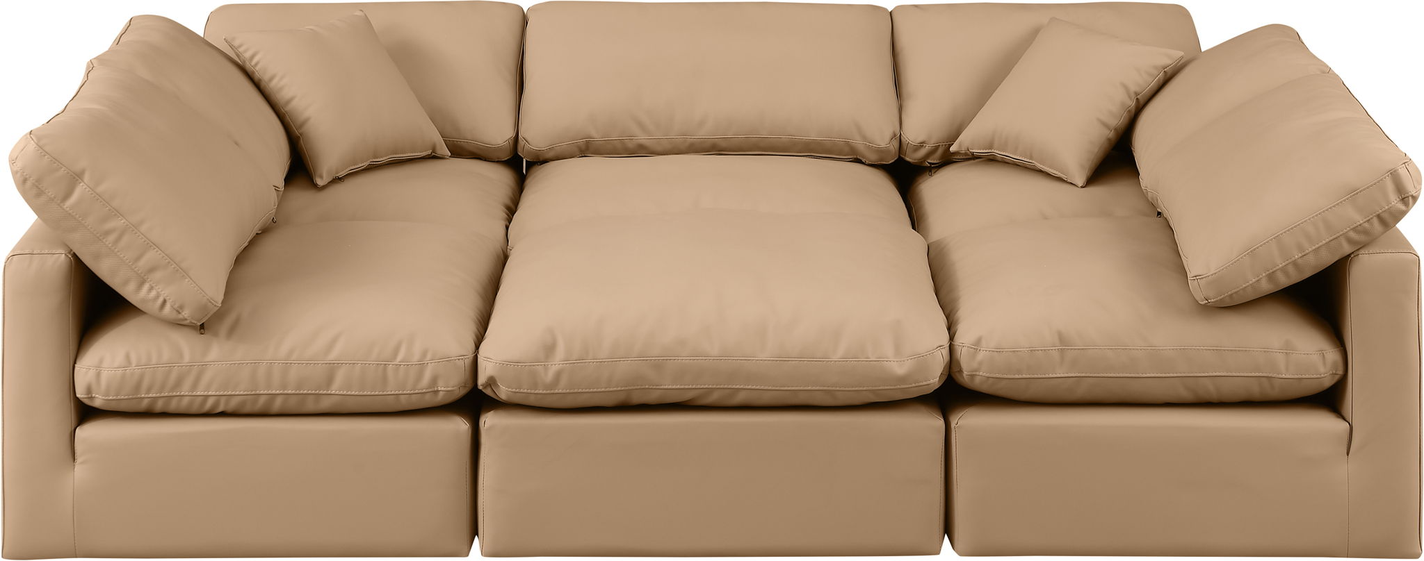 Indulge - Faux Leather 6 Piece Modular Sectional - Tan - Urban Living Furniture (Los Angeles, CA)