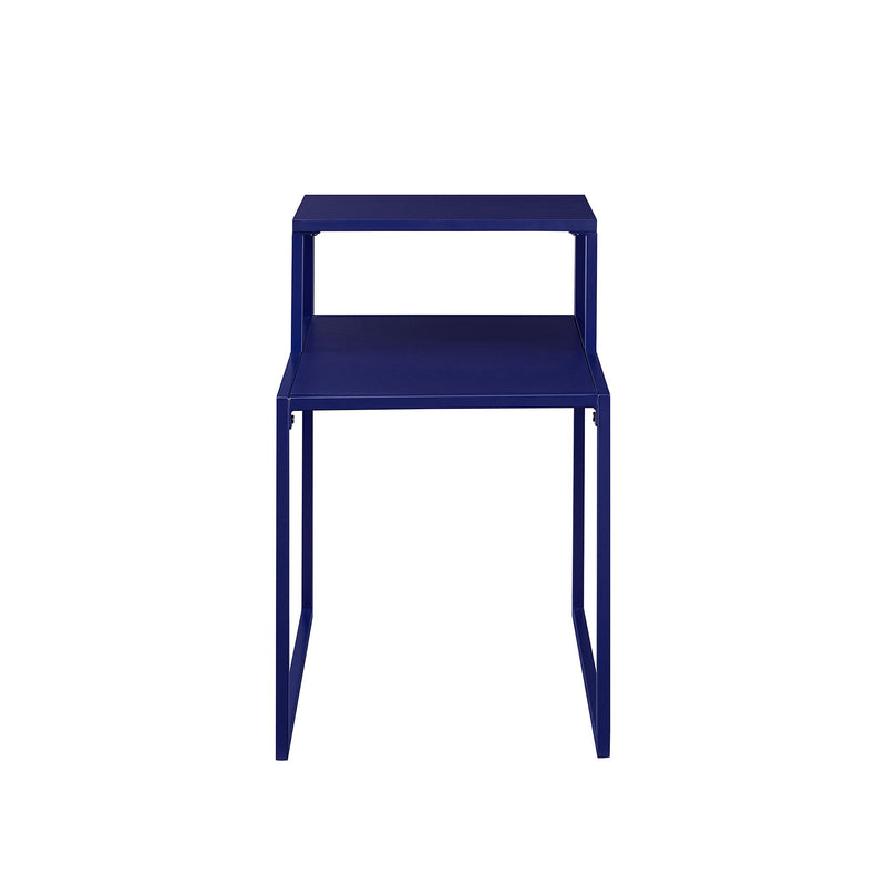 Tiered Side Table With Shelves - Blue