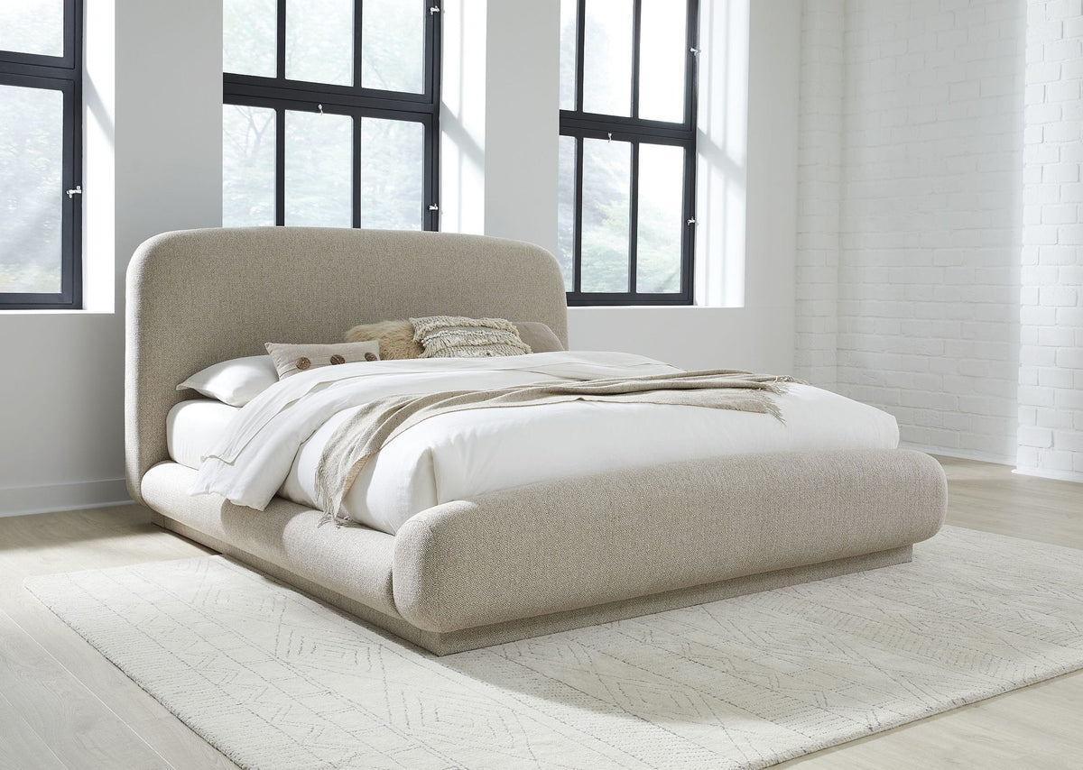Tirimbina - Chenille Upholstered Platform Bed