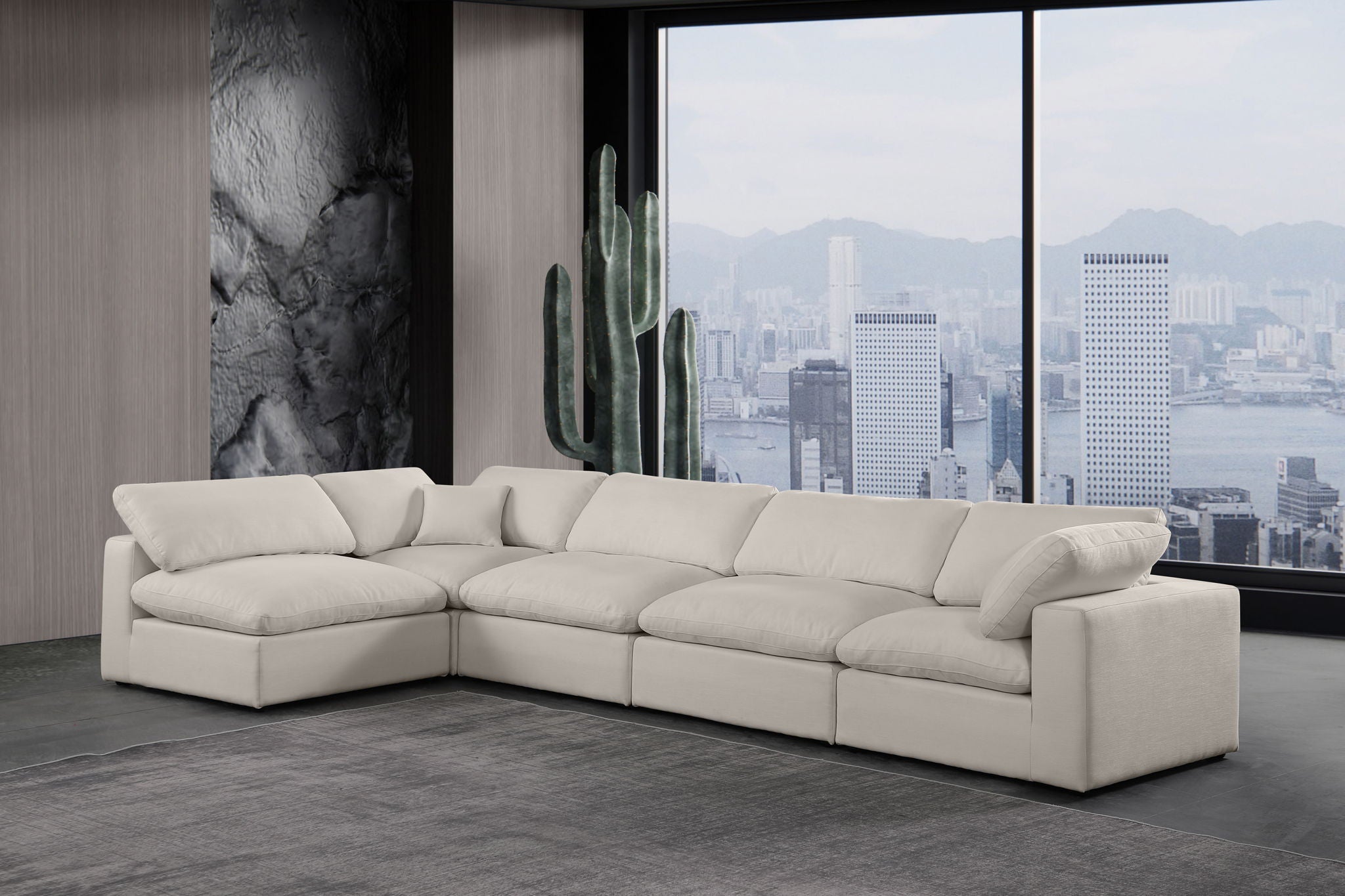 Comfy - 5 Piece Linen Modular Sectional - Urban Living Furniture (Los Angeles, CA)