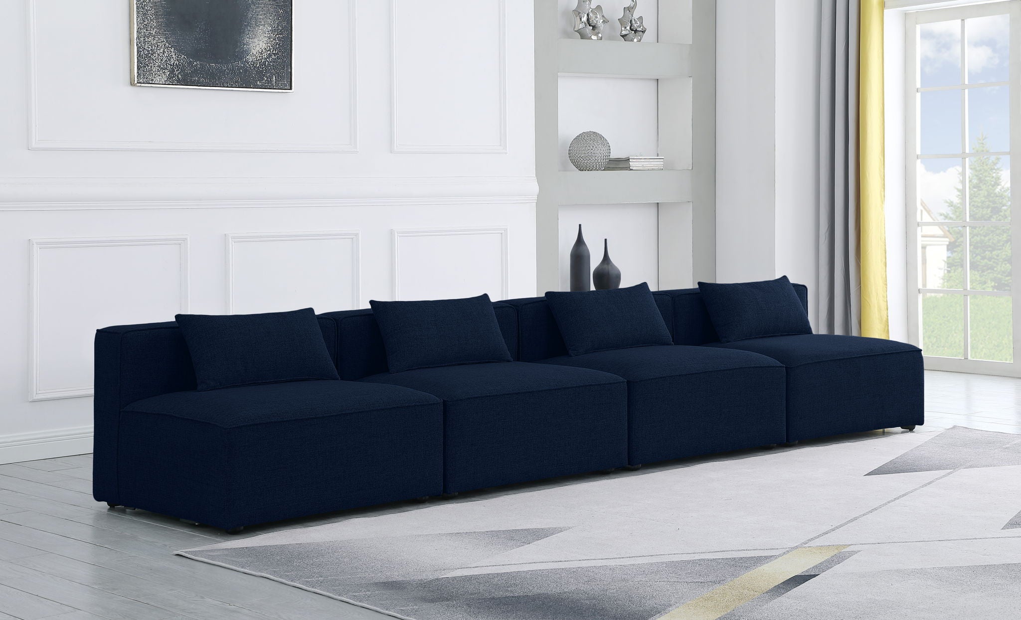 Cube - Linen Modular 4 Seat Armless Sofa - Urban Living Furniture (Los Angeles, CA)