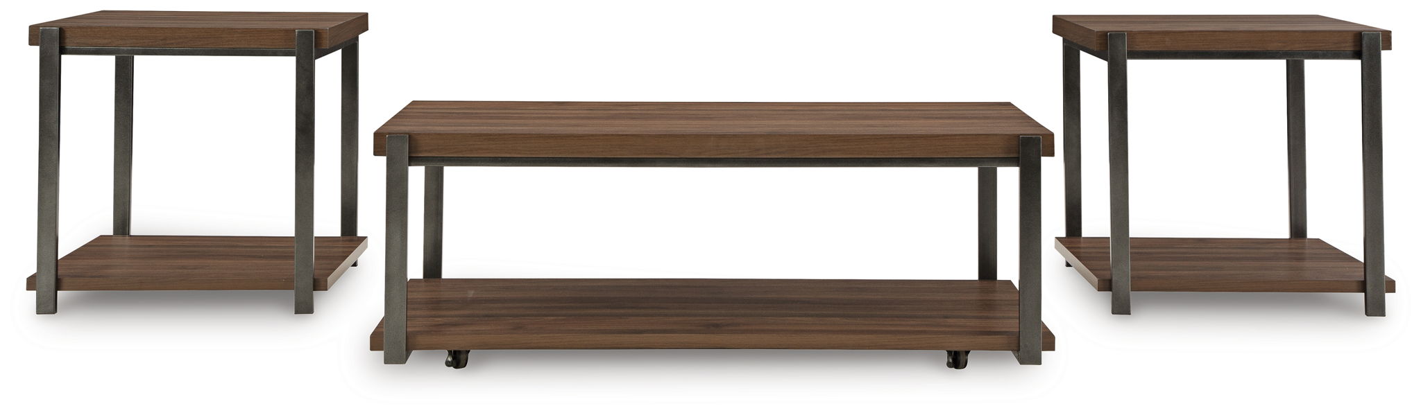 Trindwick - Brown / Gun Metal - Occasional Table Set (Set of 3) - Urban Living Furniture (Los Angeles, CA)