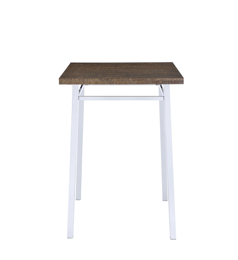 Nadia - Chrome Bar Table - Oak / White - Urban Living Furniture (Los Angeles, CA)