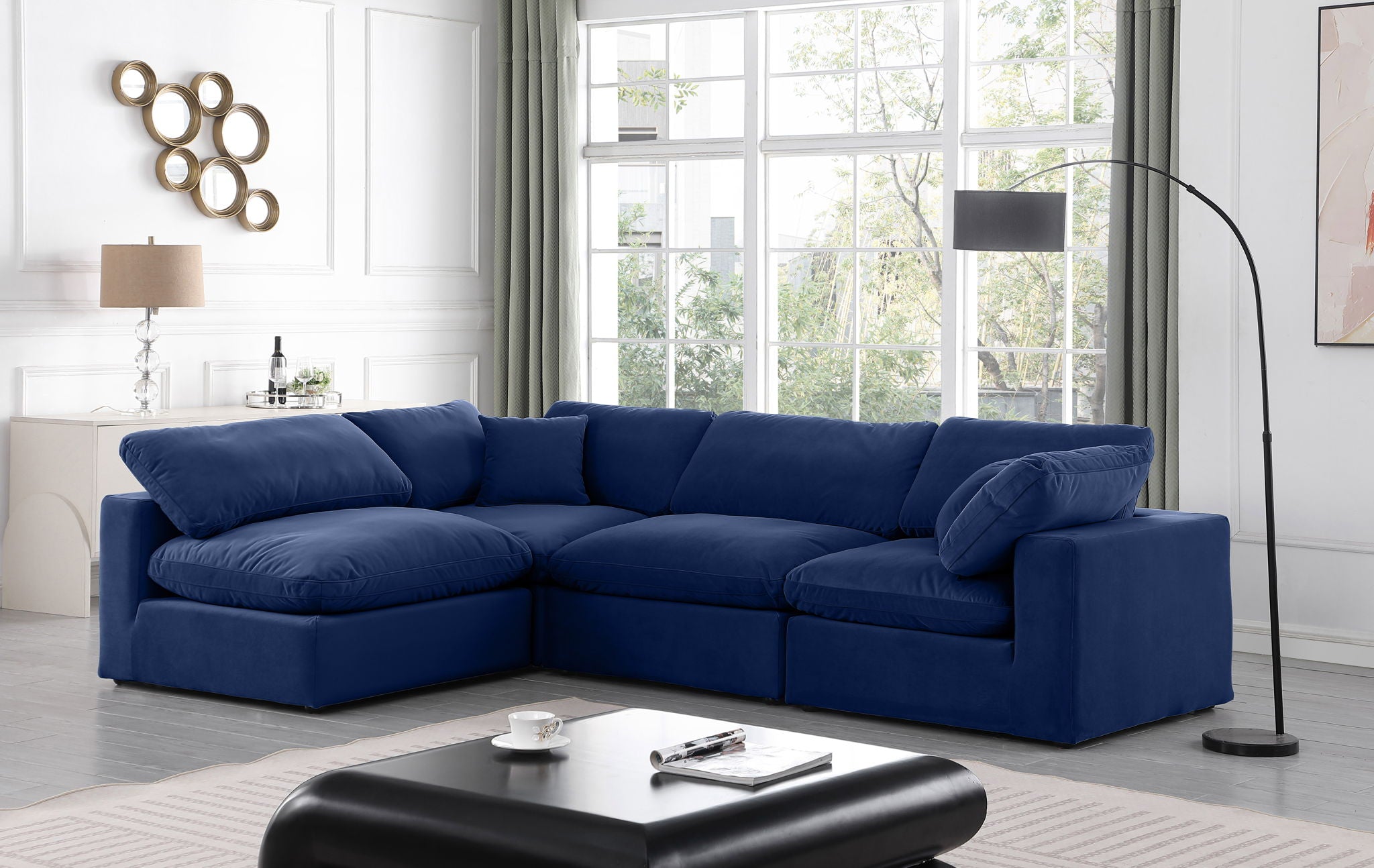 Comfy - 4 Piece Velvet Modular Armless Sectional - Urban Living Furniture (Los Angeles, CA)