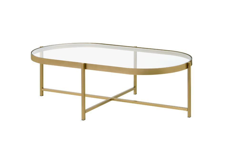 Charrot - Coffee Table - Clear Glass & Gold Finish - Urban Living Furniture (Los Angeles, CA)