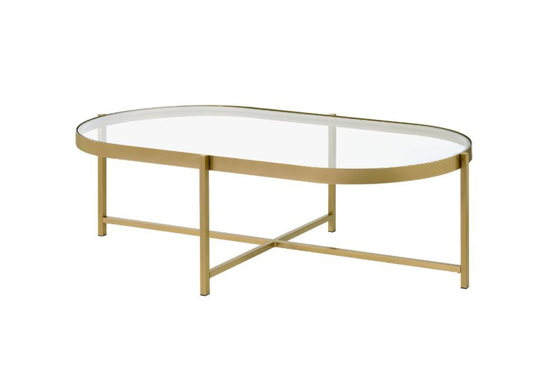 Charrot - Coffee Table - Clear Glass & Gold Finish - Urban Living Furniture (Los Angeles, CA)