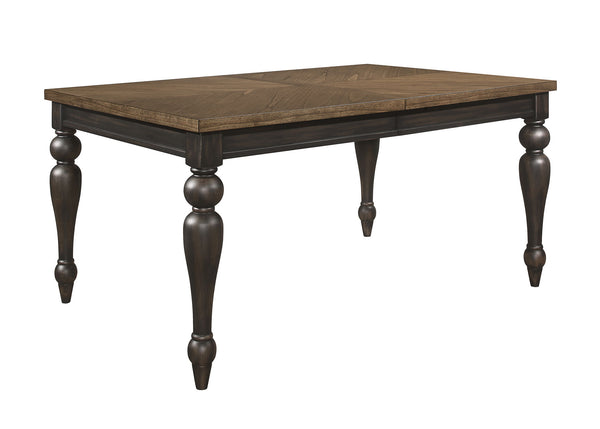 Hilara - Dining Table (18 Leaf) - Charcoal / Nutmeg