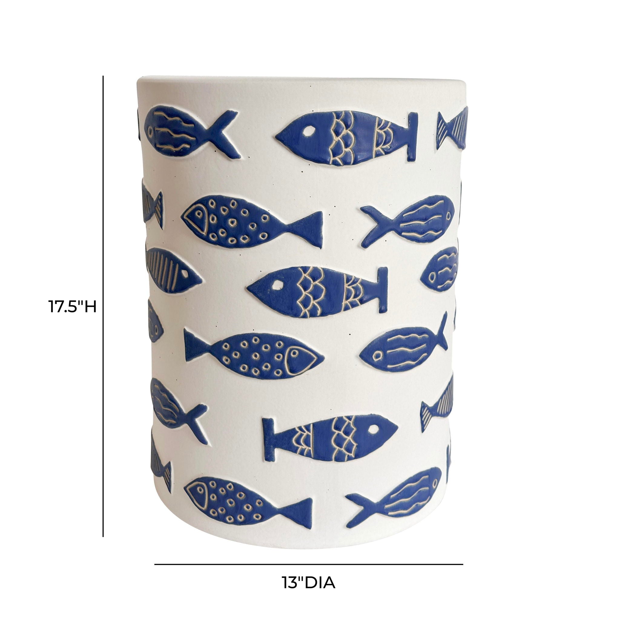 Tempest - Indoor / Outdoor Ceramic Table - Blue Fish - Urban Living Furniture (Los Angeles, CA)