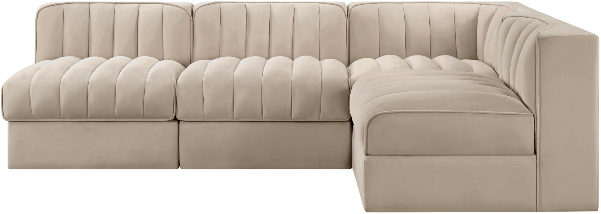 Rummi - Armless Velvet Performance Fabric Upholstered 4 Piece Modular Sectional - Urban Living Furniture (Los Angeles, CA)