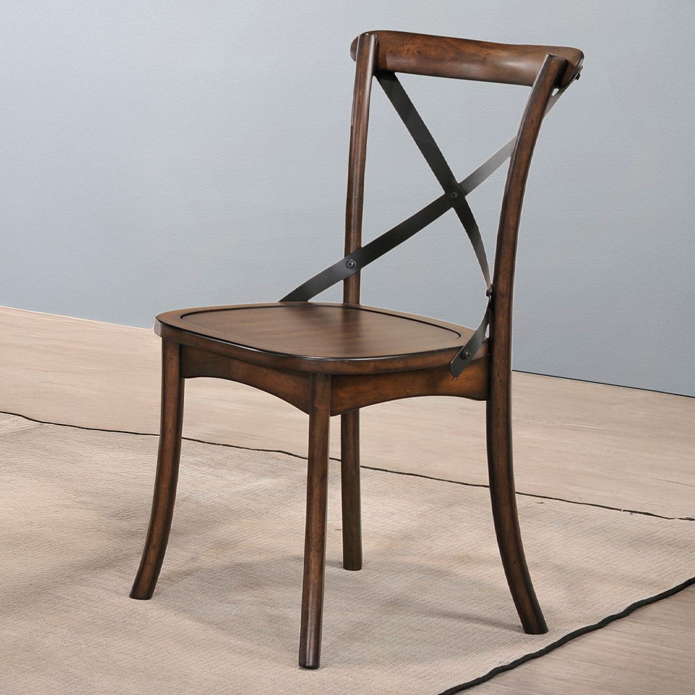 Kaelyn - Side Chair (Set of 2) - Dark Oak & Black Metal - Urban Living Furniture (Los Angeles, CA)