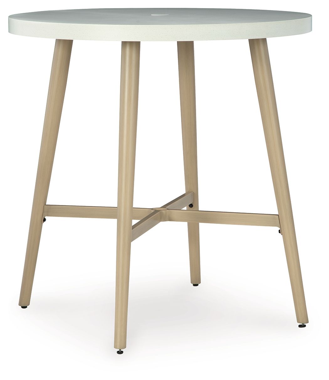 Seton Creek - Beige - Round Bar Table With Umbrella Option - Urban Living Furniture (Los Angeles, CA)