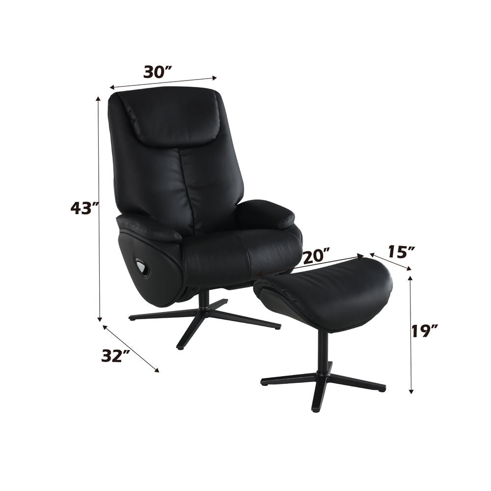Labonita - Motion Accent Chair With Swivel & Ottoman - Black - Urban Living Furniture (Los Angeles, CA)
