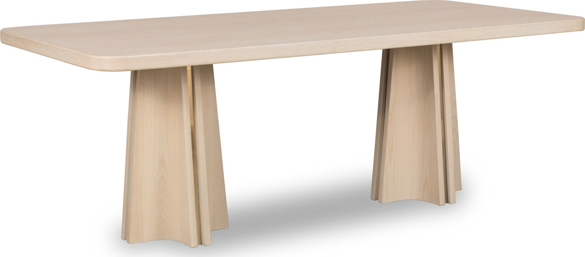 Zinnia - Ash Wood Double Pedestal Dining Table - White Sand