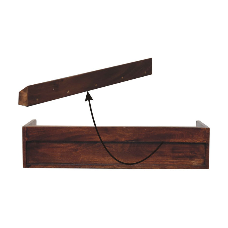 Floating Circle Bedside Table - Chestnut