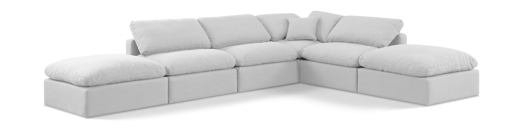 Indulge - Linen 6 Piece Modular Armless Sectional - White - Urban Living Furniture (Los Angeles, CA)