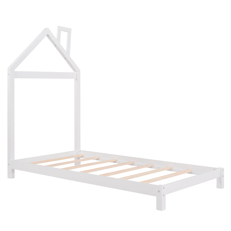 Platform Bed With House Shaped Headboard