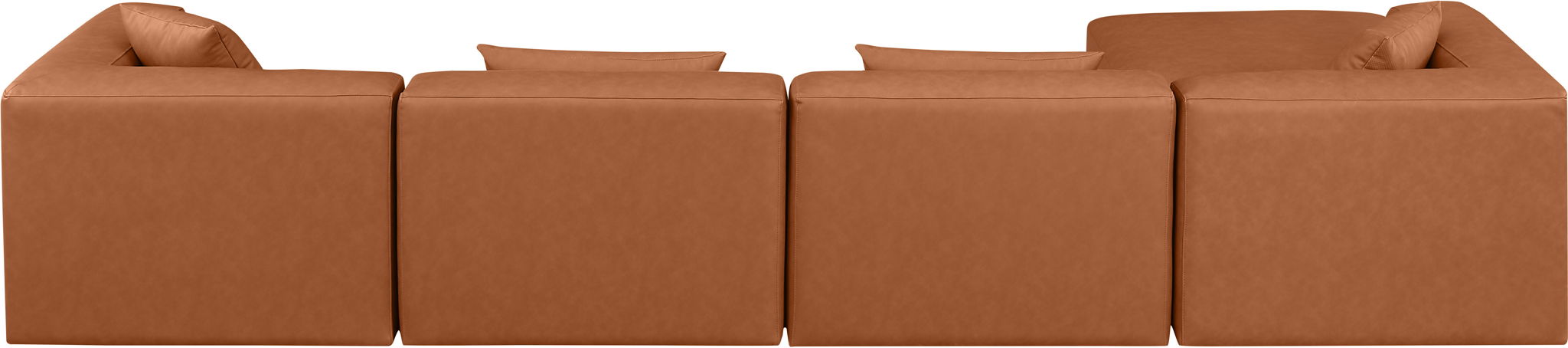 Cube - 5 Piece Modular Sectional With Chaise - Cognac - Urban Living Furniture (Los Angeles, CA)