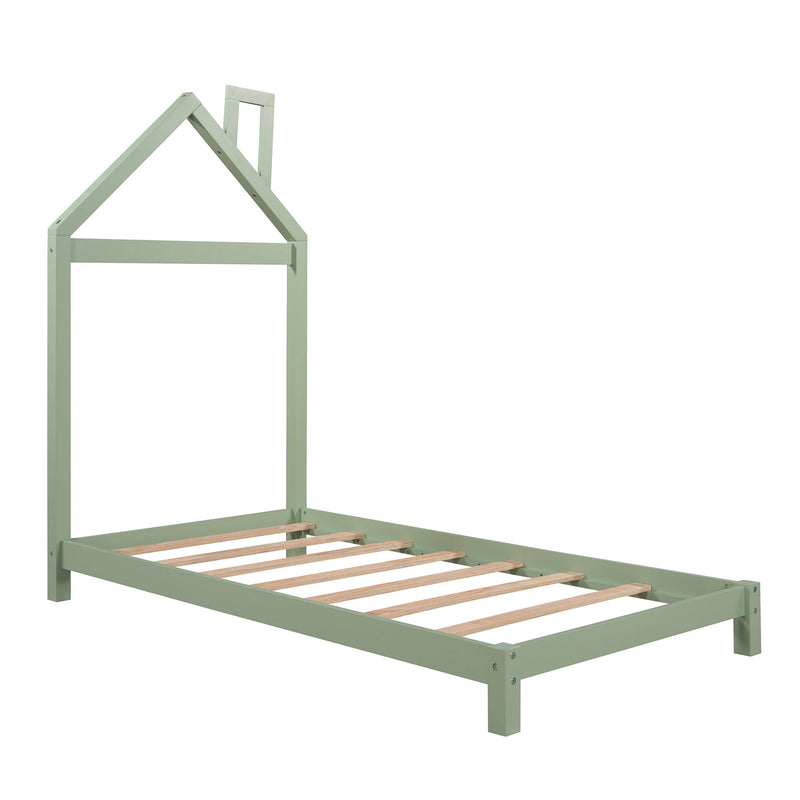 Platform Bed With House Shaped Headboard